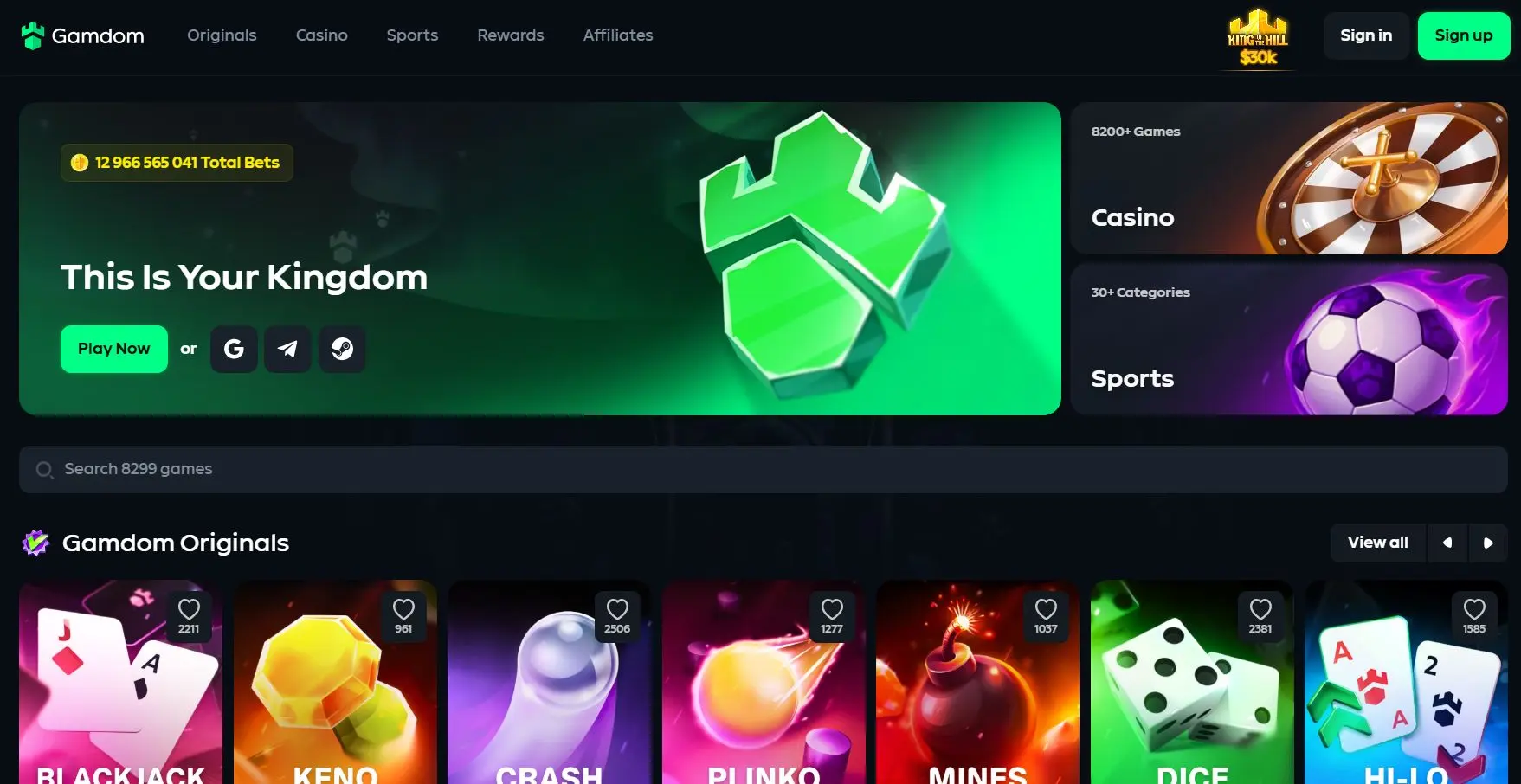 Gamdom Casino Screen